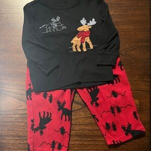 Carter's Black and Red Moose Pajama Set